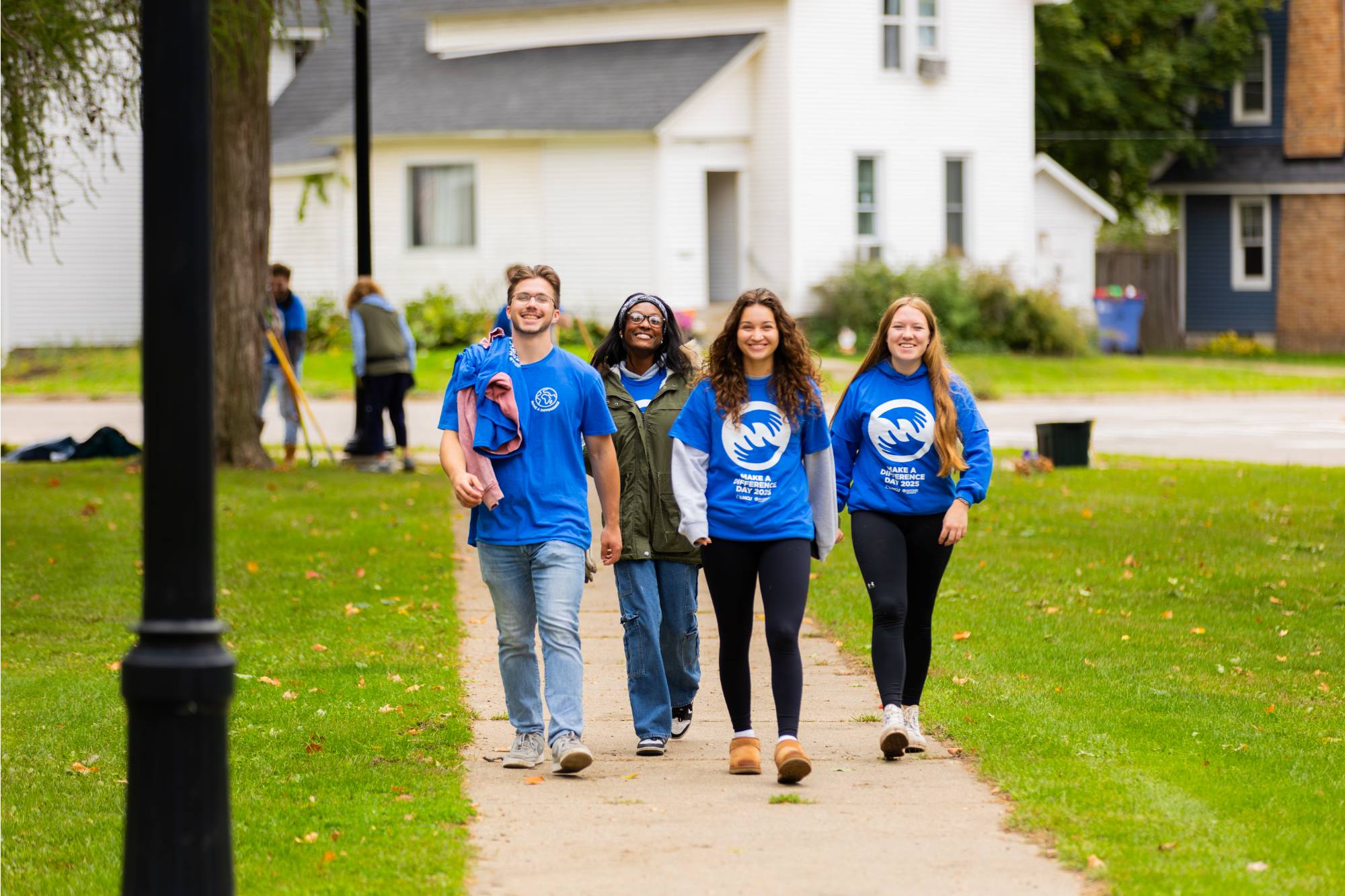 group of girls walking outside